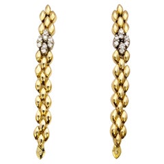 Panther Link Convertible Drop / Hoop Earrings with Diamonds in 18 Karat Gold