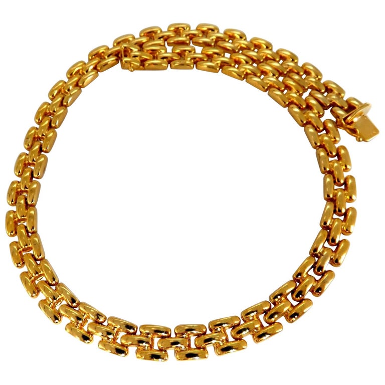 Panther Link Necklace 14 Karat at 1stDibs