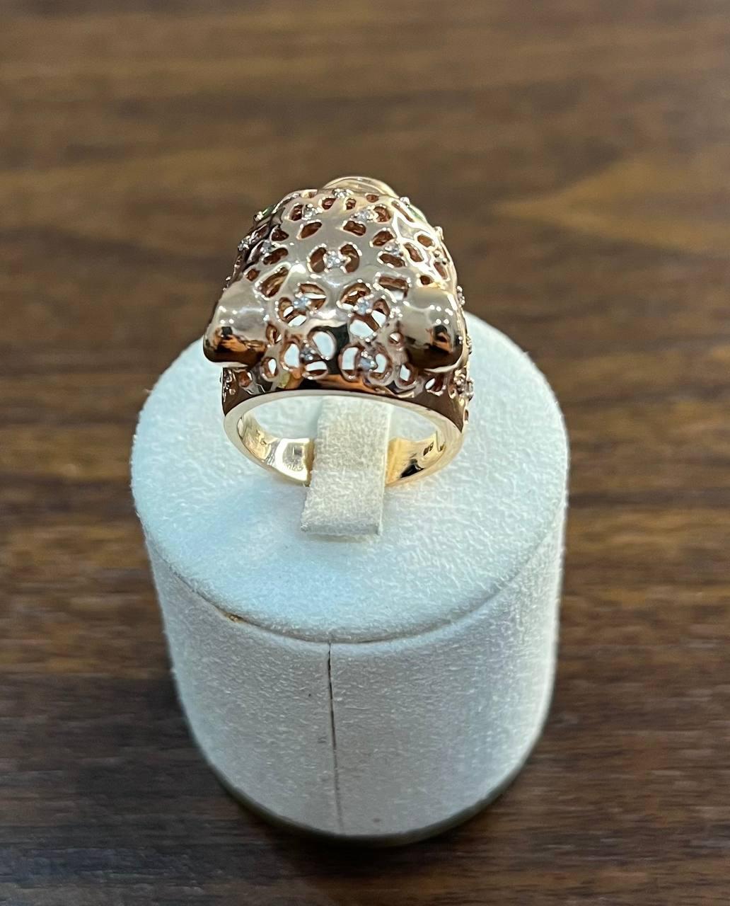Panther Lioness Leopard Diamonds Jaguar Gold Statement Full Finger Emerald Ring For Sale 6