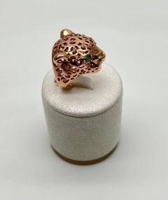 Panther Lioness Leopard Diamonds Jaguar Gold Statement Full Finger Emerald Ring