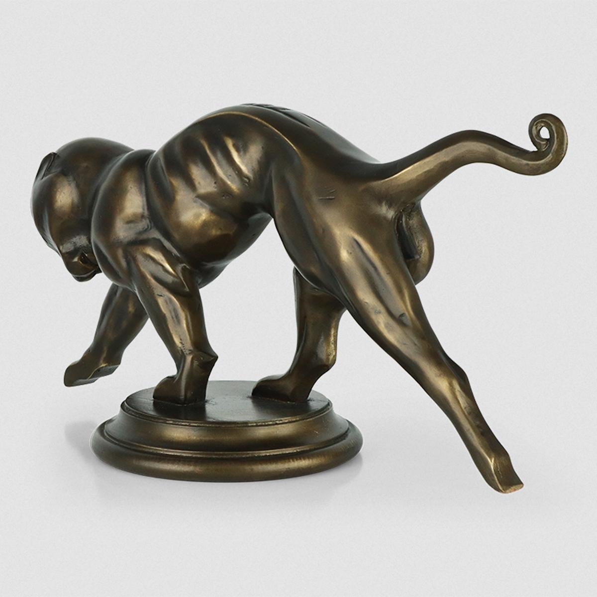 Panther Mahogany Sculpture In New Condition For Sale In Paris, FR