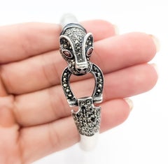 Panther Markasit Armreif aus Sterling Silber