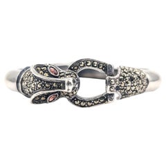 Panther Markasit Armreif aus Sterling Silber