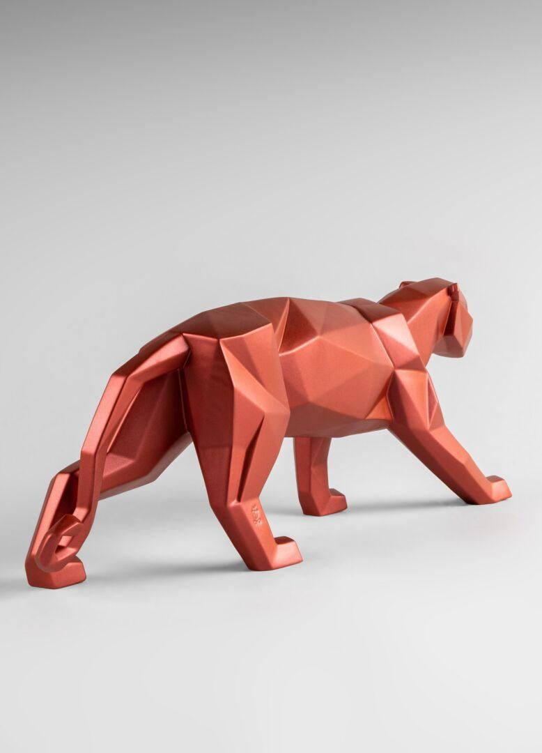 Spanish Lladró Panther, Metallic Red