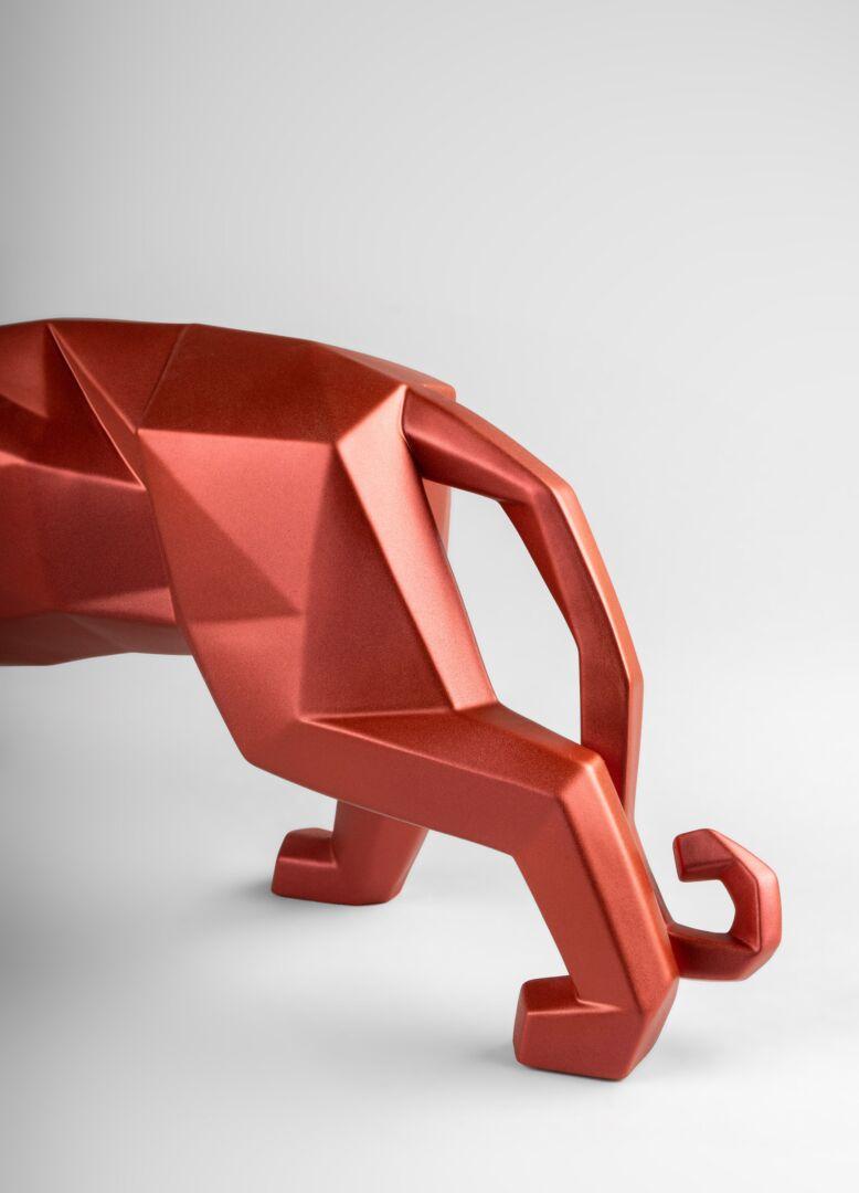 Hand-Crafted Lladró Panther, Metallic Red