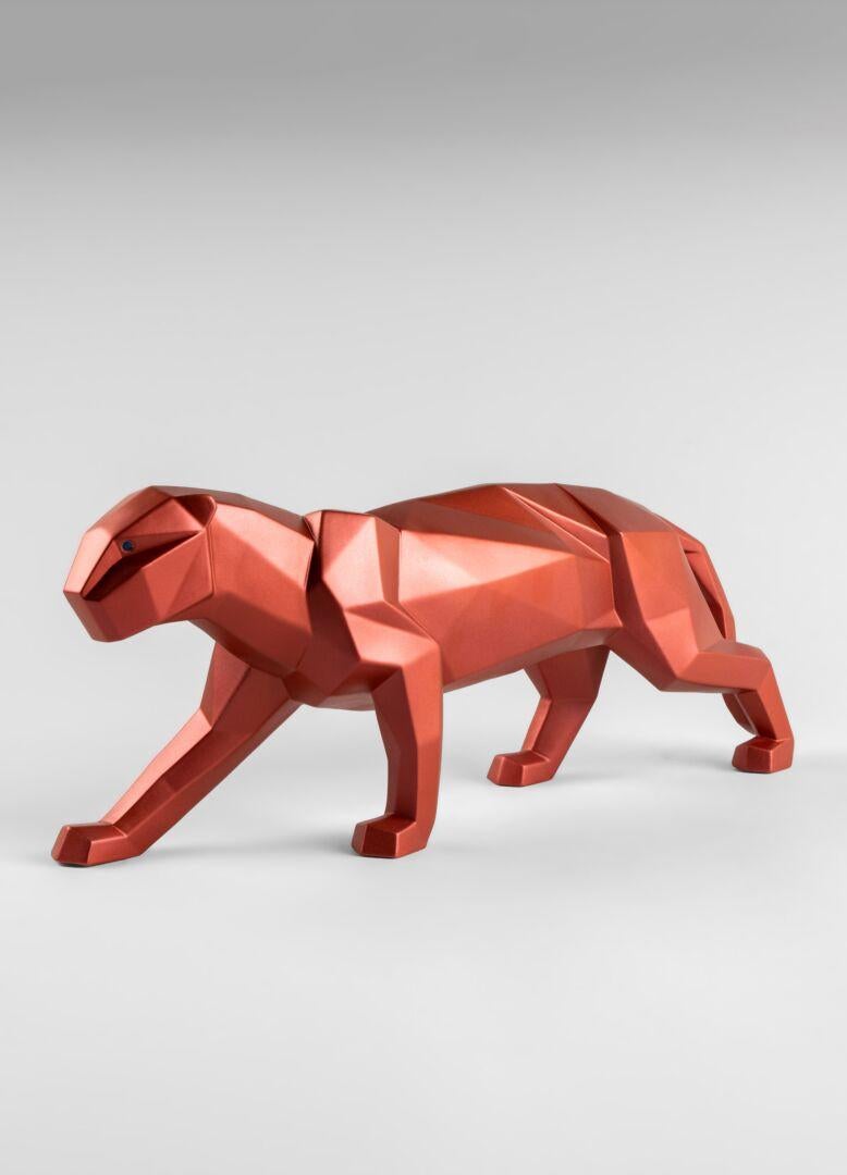 Lladró Panther, Metallic Red In New Condition In New York City, NY