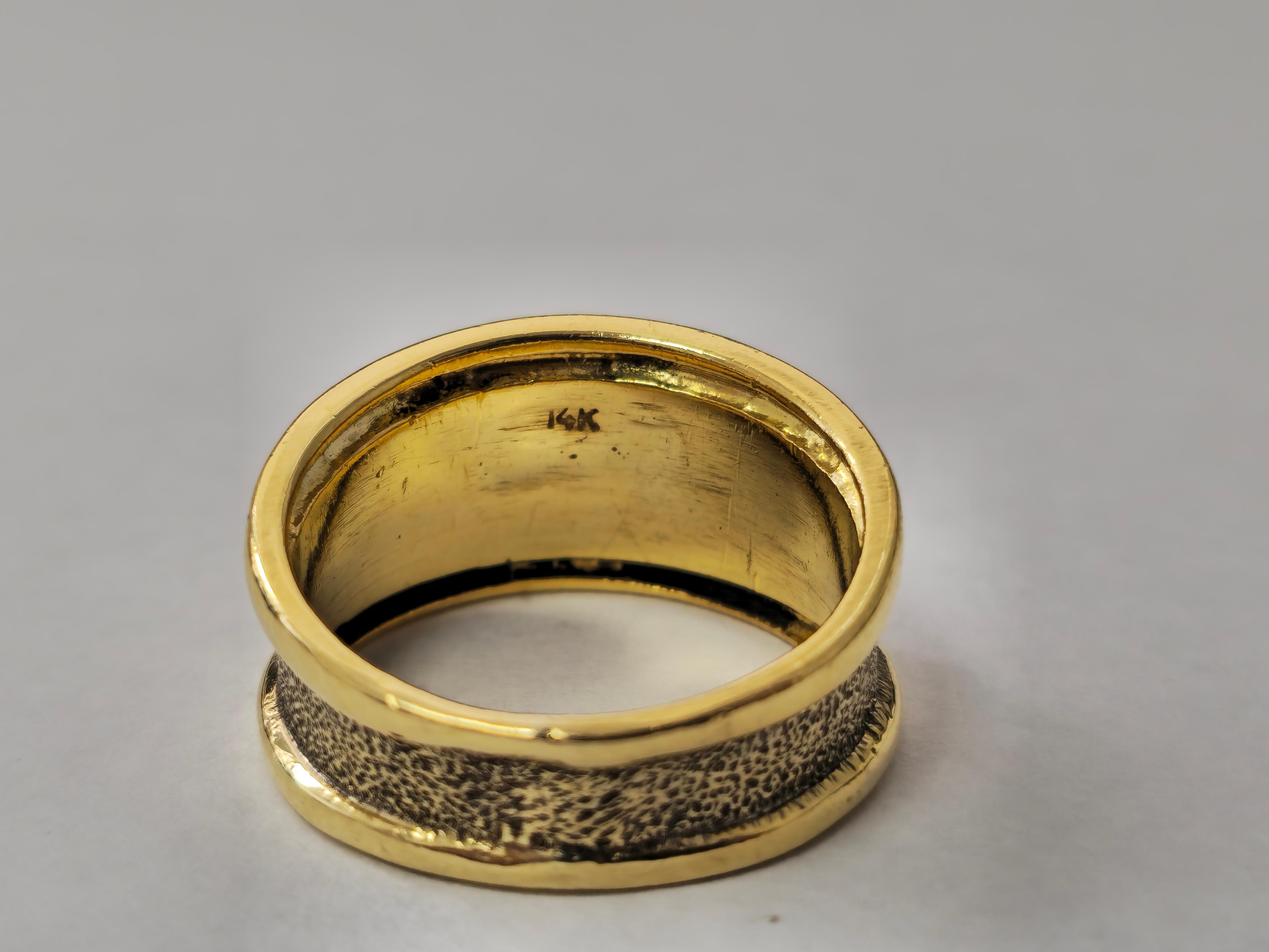 Edwardian Panther Motif Gold Ring in 14k Gold