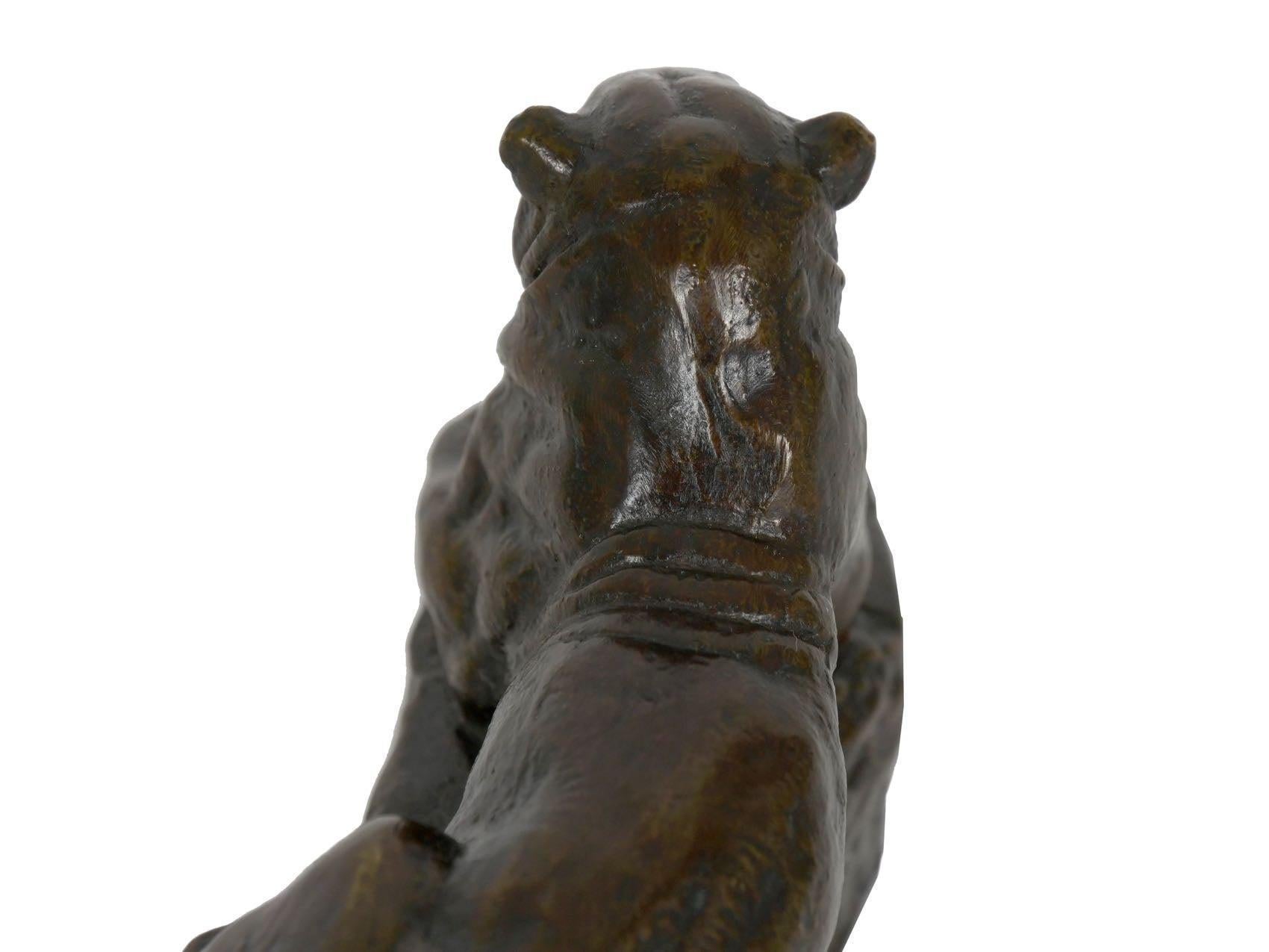 “Panther of India, No. 1” French Bronze Sculpture After Barye, F. Barbedienne 4