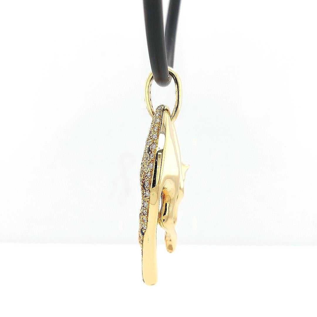 Colgante Pantera 18 kt con Diamantes, Zafiro, Rubí en venta 6
