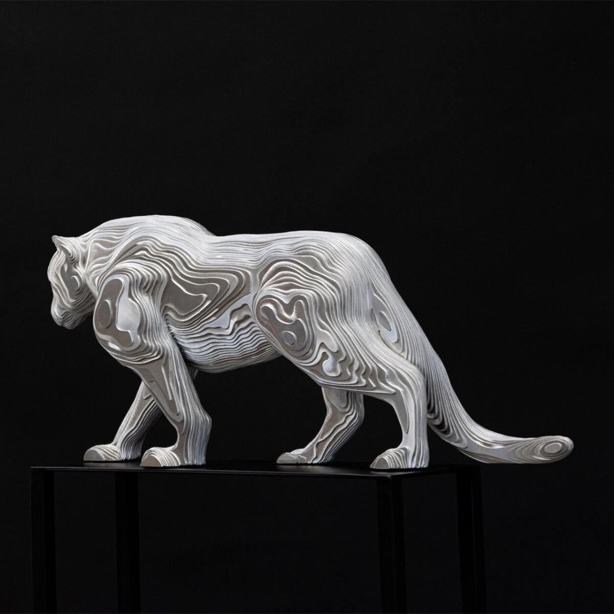 Welded Panther Polished Medium Sculpture For Sale