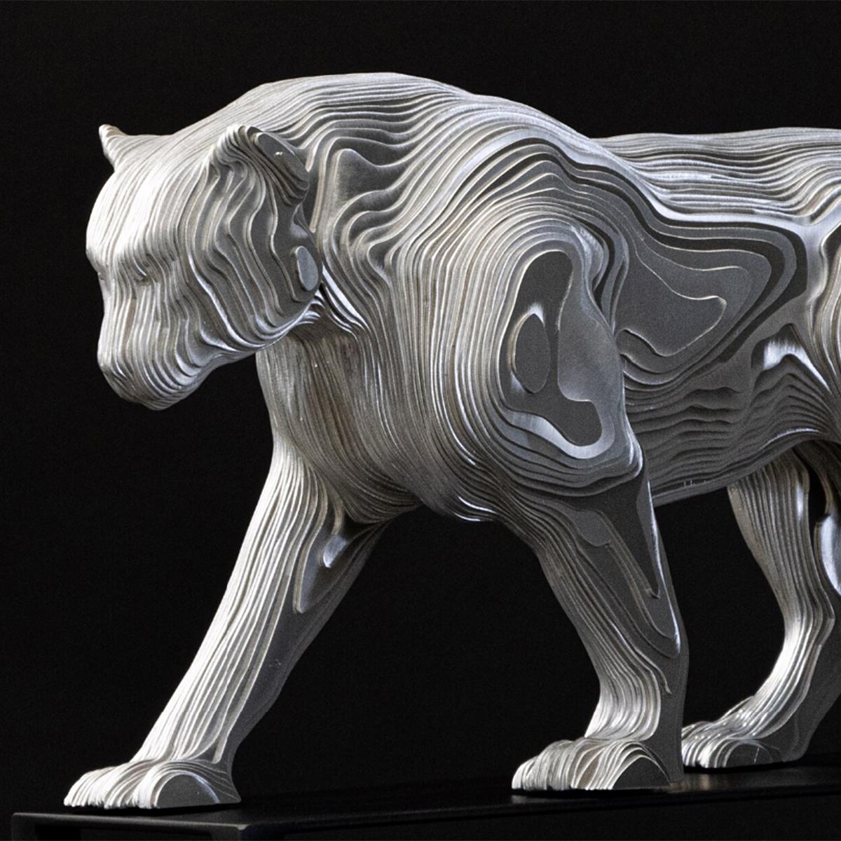 Contemporary Panther Polished Medium Sculpture For Sale