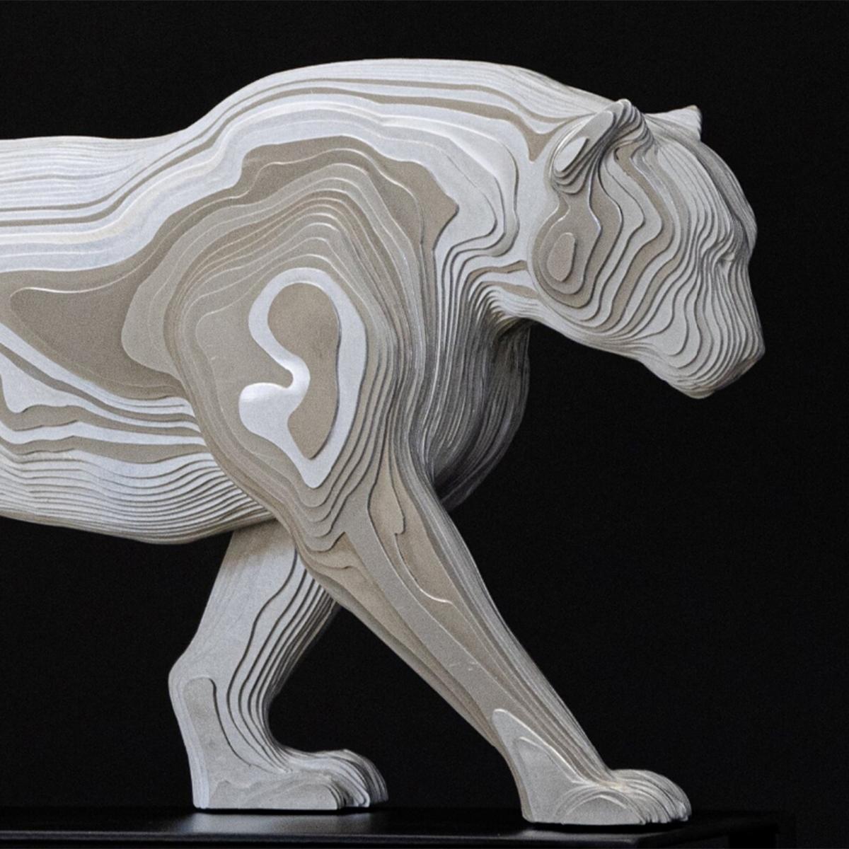 Panther Polished Medium Sculpture For Sale 1