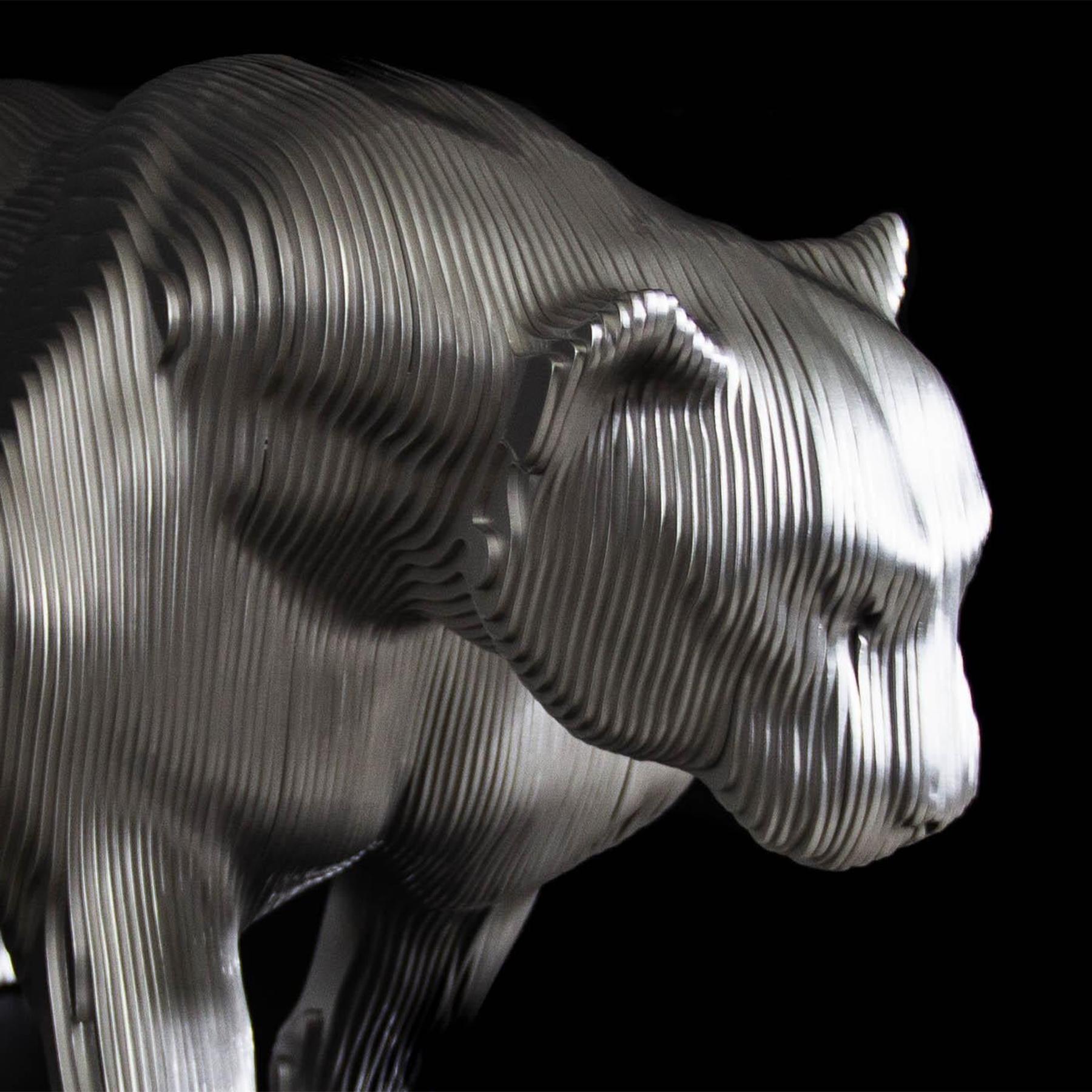 Aluminum Panther Polished Sculpture For Sale