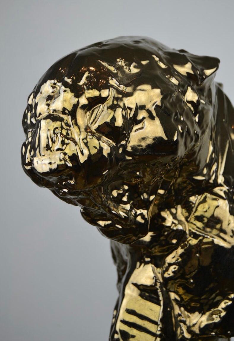 Brutalist Panther Sculpture Patrick Villas , Royal Boch , Limited Edition For Sale