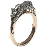 CARTIER Diamond Onyx Panther Ring at 1stDibs
