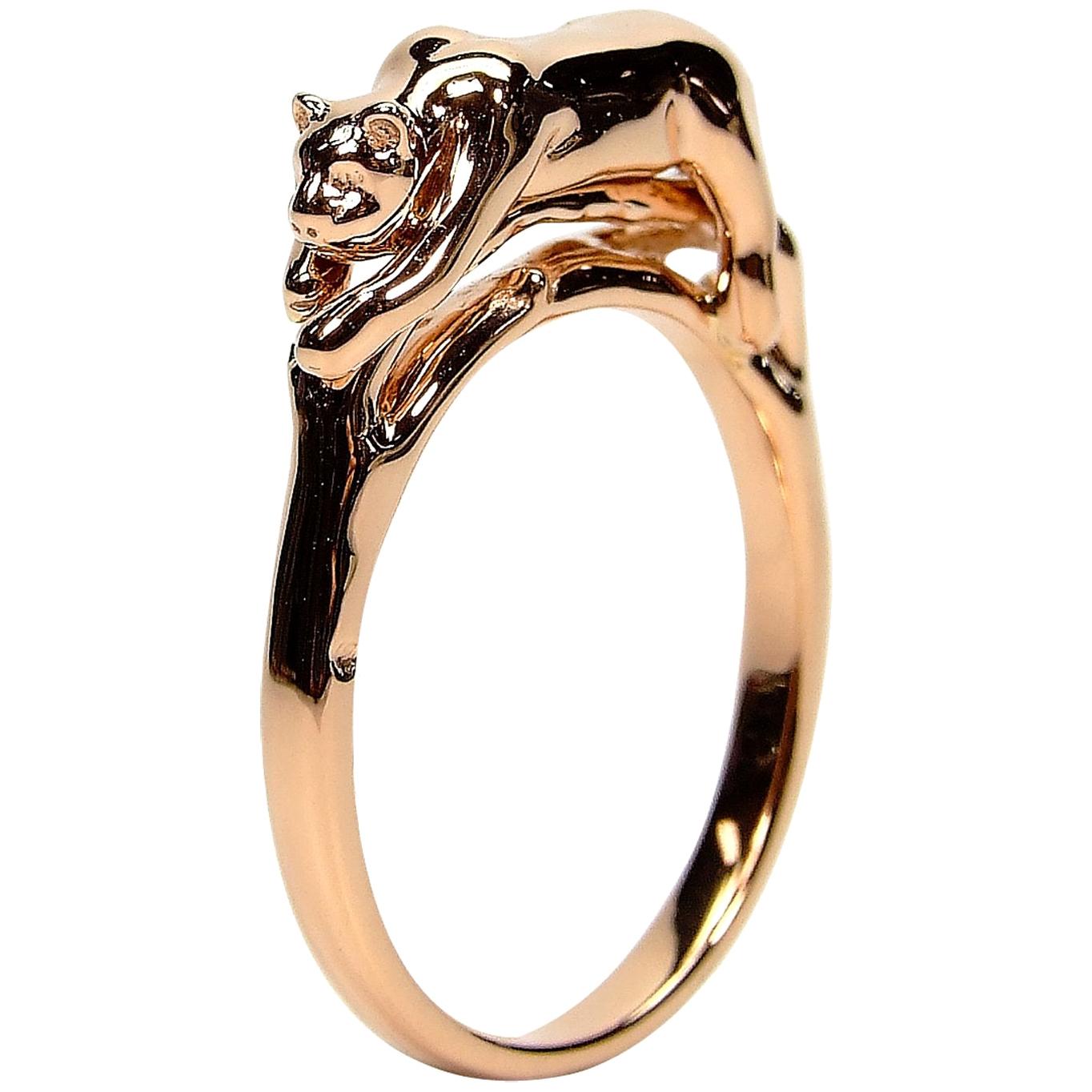 Panther Stackable Ring Rose Gold For Sale
