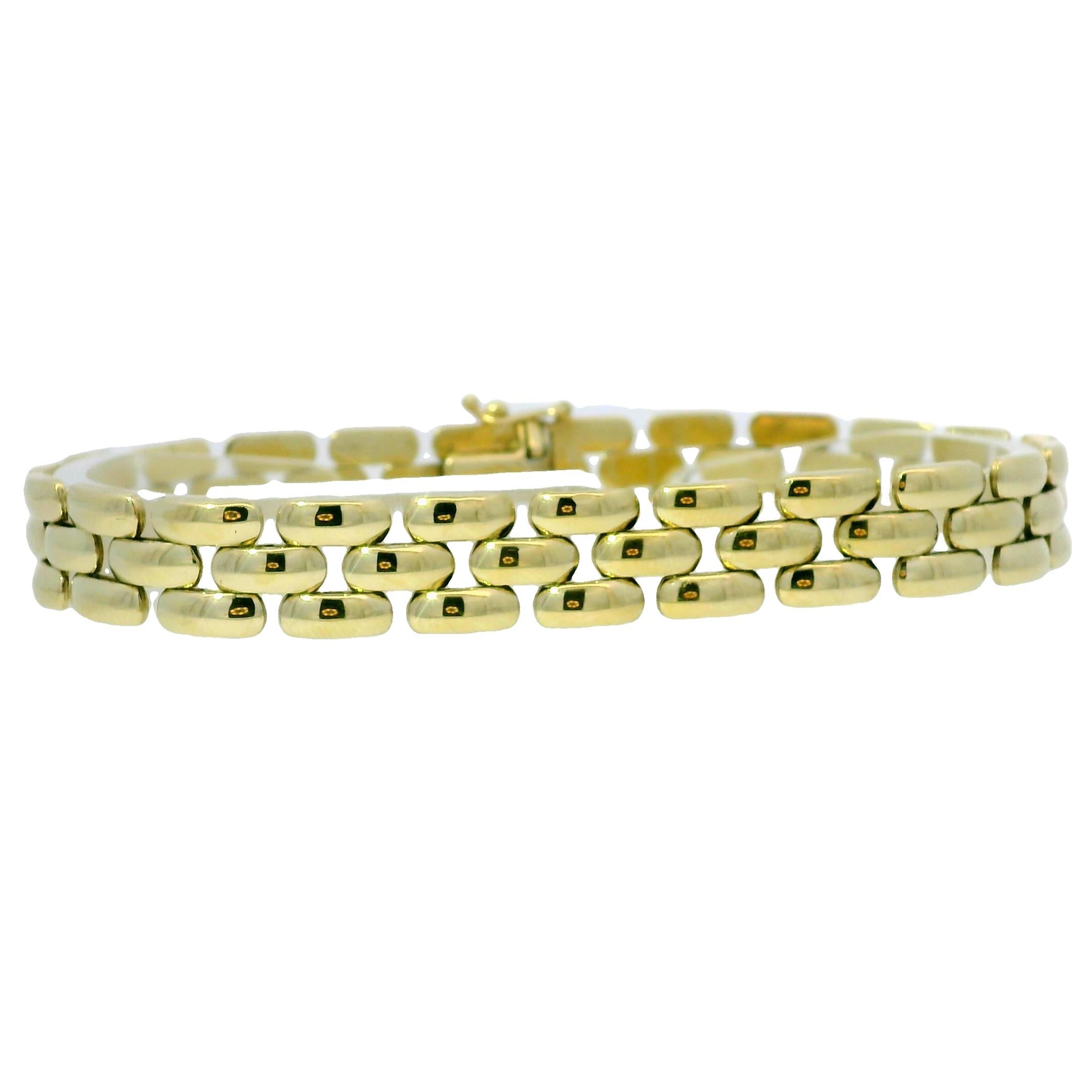 Panther-Style 14-Karat Link Bracelet In Stock (Moderne) im Angebot