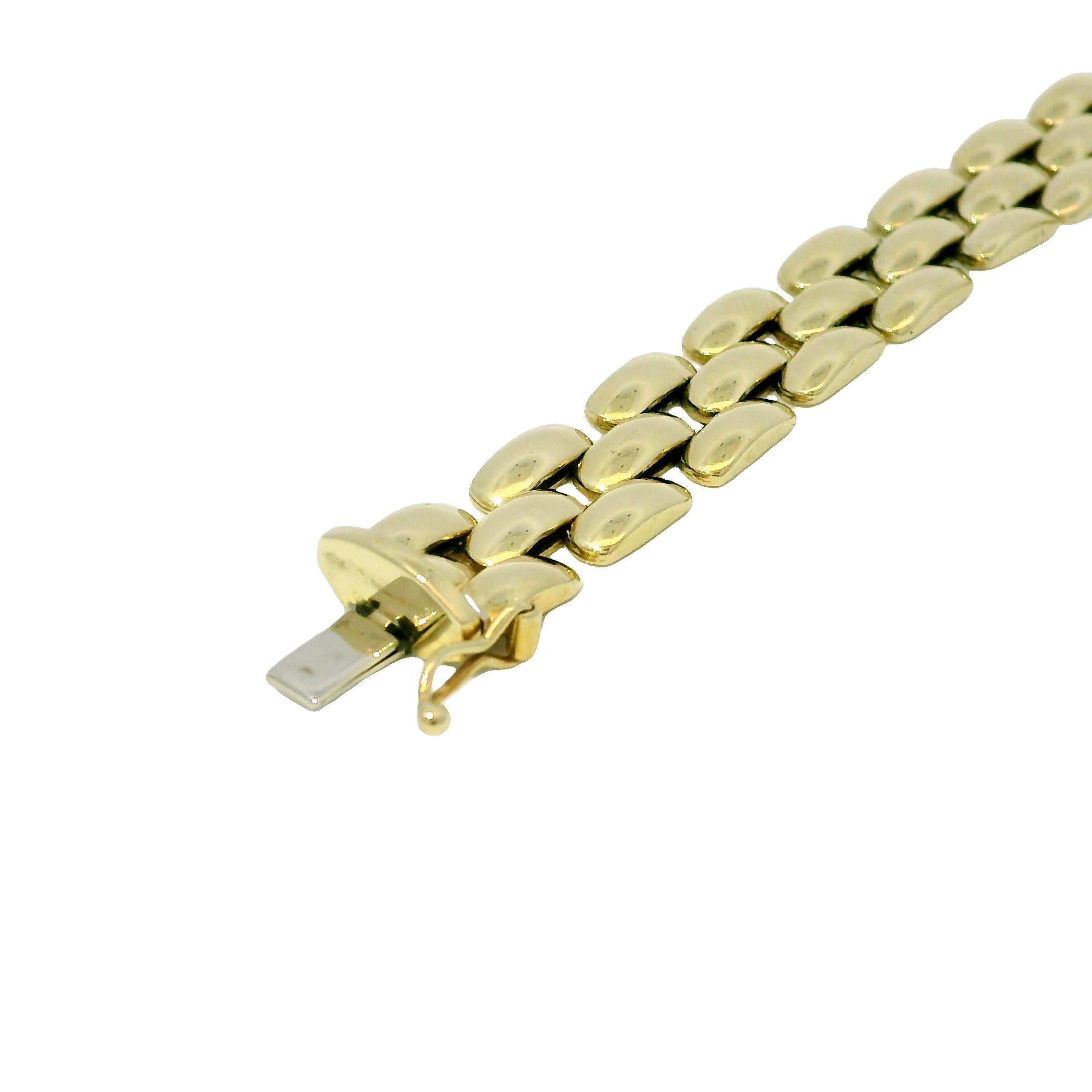 Panther-Style 14-Karat Link Bracelet In Stock im Zustand „Hervorragend“ im Angebot in Boca Raton, FL