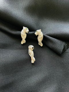 Stunning Tsavorite & Diamond Panther Pendant in 18K White Gold Fine Jewelry Gift