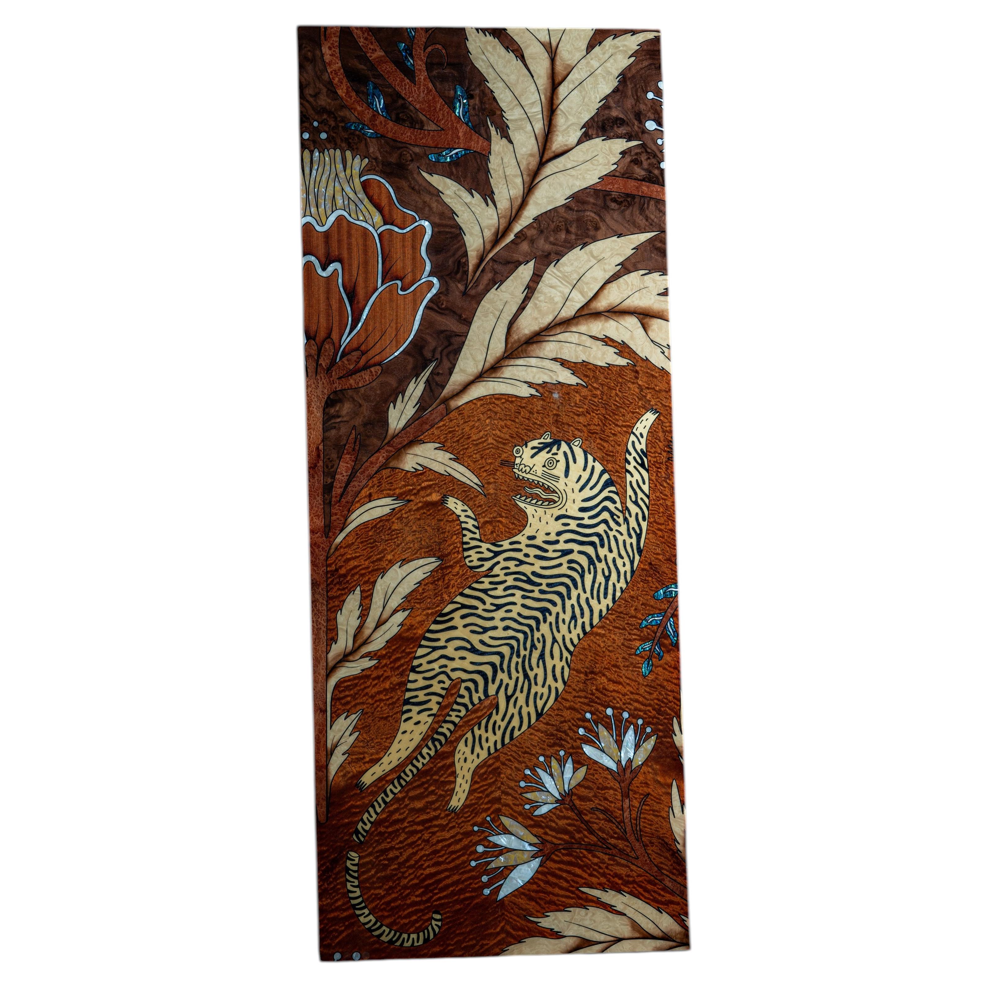 Panthera Natural Wood Marquetry Wall Panel