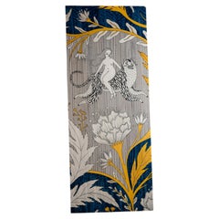Panthera Zinnia Yellow & Blue Tiger Marquetry Wall Panel