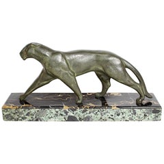 Panthére", sculpture en bronze Art déco de Michel Decoux, vers 1920