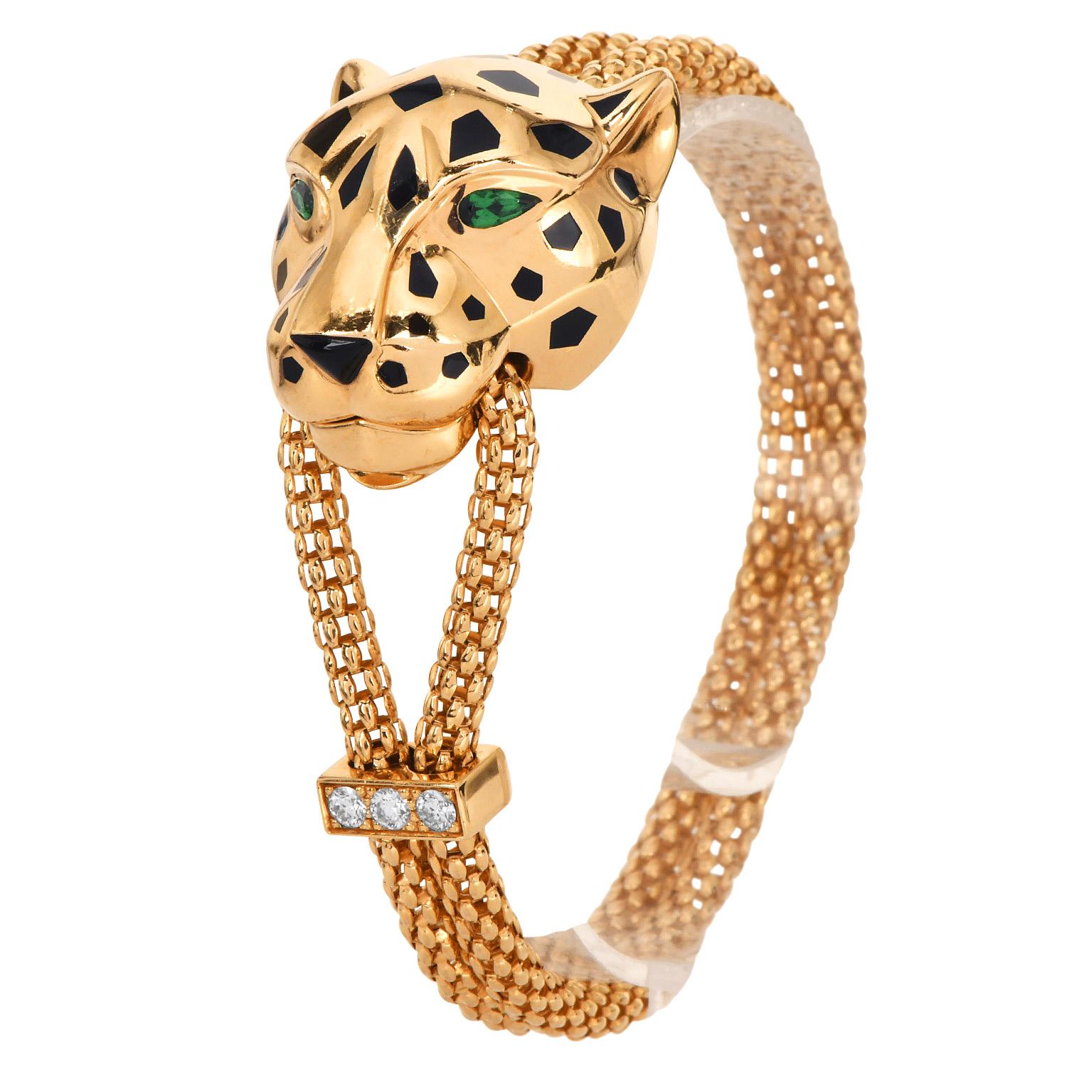 Panthère de Cartier 18K Yellow Gold Chain Bracelet For Sale 6