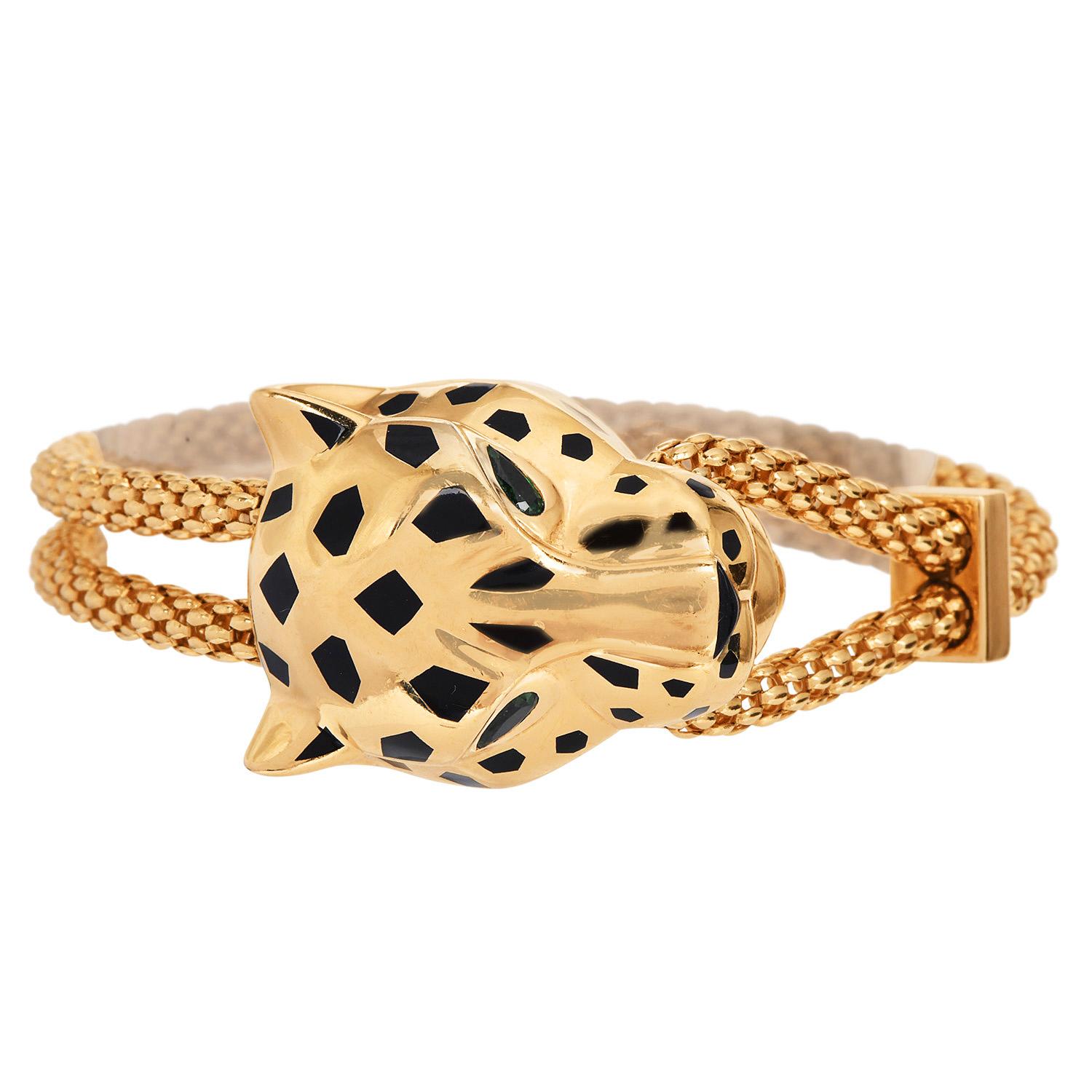 Panthère de Cartier 18K Yellow Gold Chain Bracelet For Sale 7