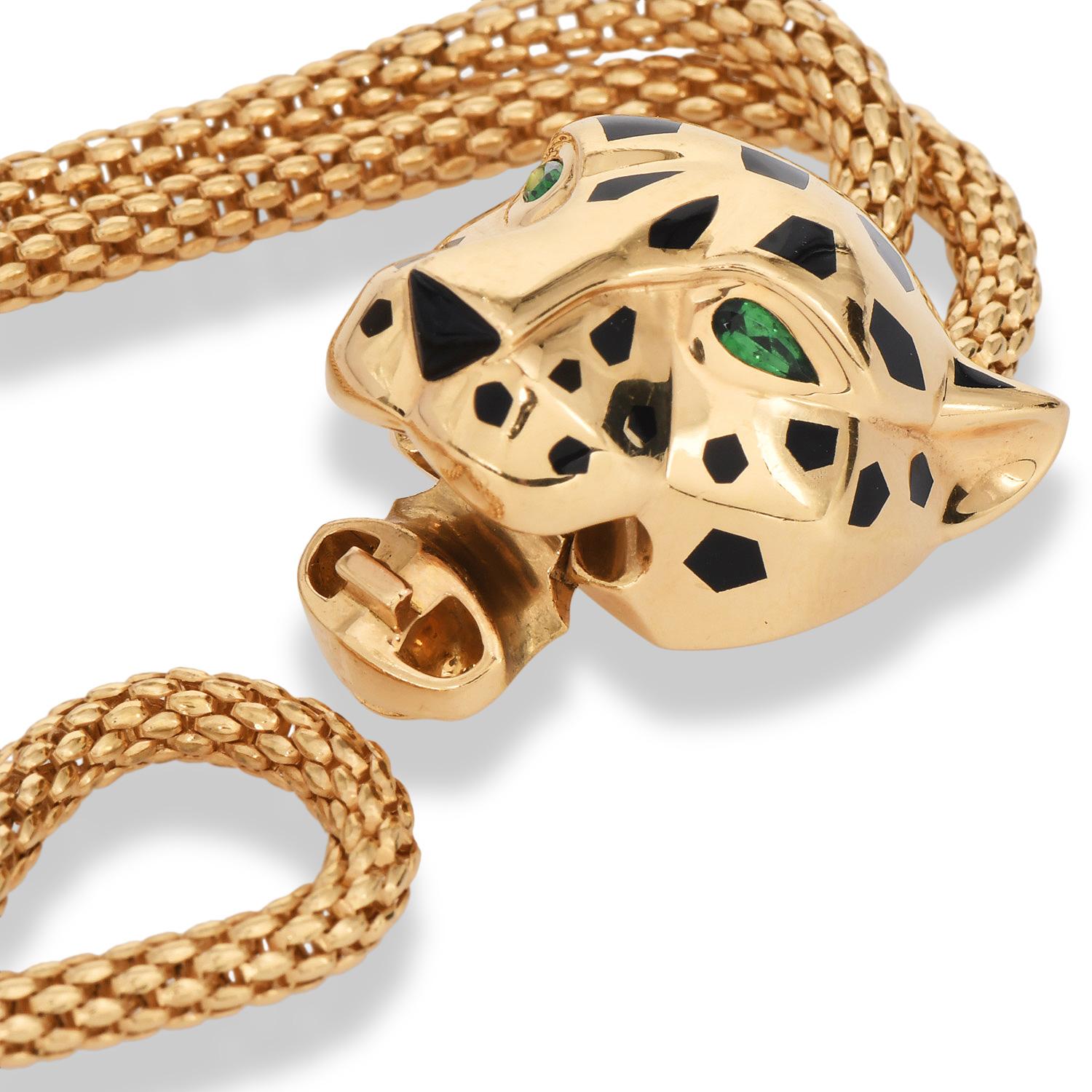 Panthère de Cartier 18K Yellow Gold Chain Bracelet For Sale 2