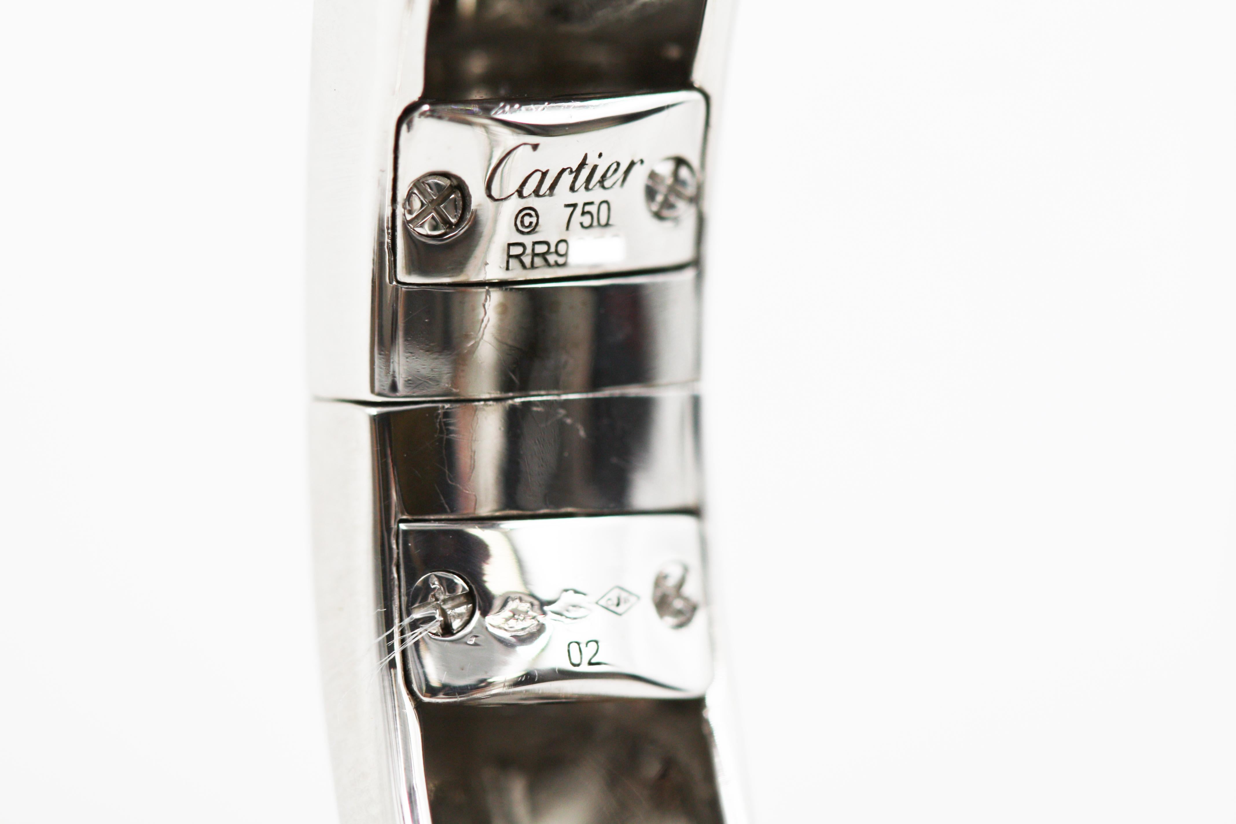 Panthère de Cartier Bracelet, 18 Karat White Gold, Diamonds, Emeralds, Onyx For Sale 2