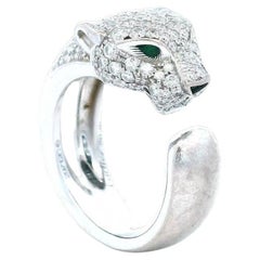 Bague de cocktail Panthère de Cartier en or blanc 18 carats avec diamants