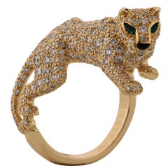 Panthere De Cartier Diamant und Gelbgold Ring