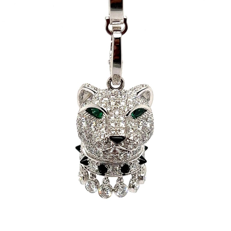Panth re De Cartier Diamond Emerald And Onyx Necklace In 18 Karat panth-re-de-cartier-diamond-emerald-and-onyx-necklace-in-18-karat