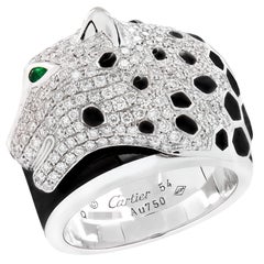 Panthère de Cartier Diamond, Emerald & Lacquer Ring