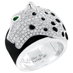 Bague Panthère de Cartier en diamant, émeraude et laque