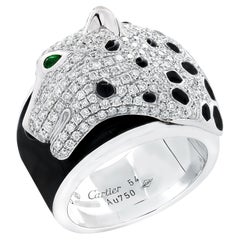 Bague Panthère de Cartier en diamant, émeraude et laque