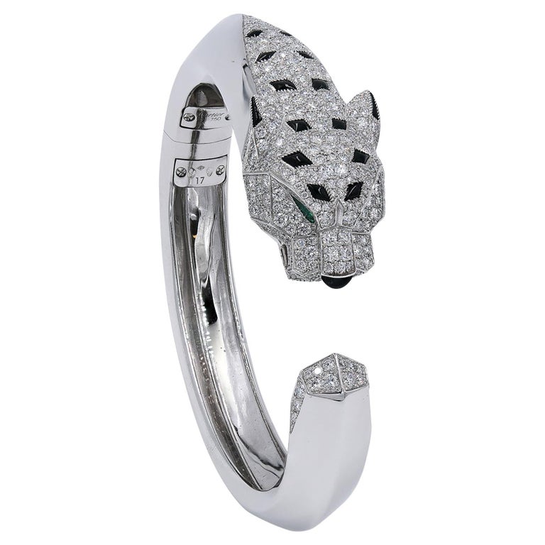 Bracelet Panthère de Cartier à diamants semi-pavés En vente sur 1stDibs |  bracelet leopard cartier, bracelet jaguar cartier, bracelet cartier  panthère diamant