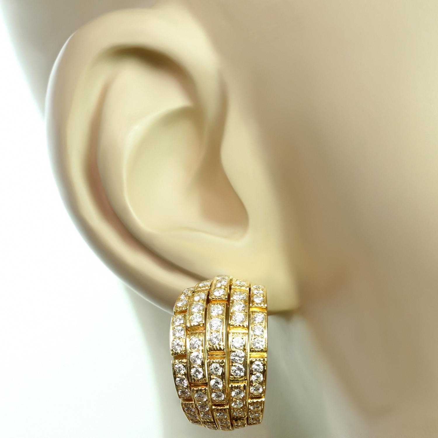 Women's Panthere de Cartier Diamond Yellow Gold Wrap Earrings