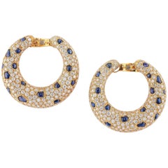 Panthère de Cartier Earrings Sapphire and Diamond