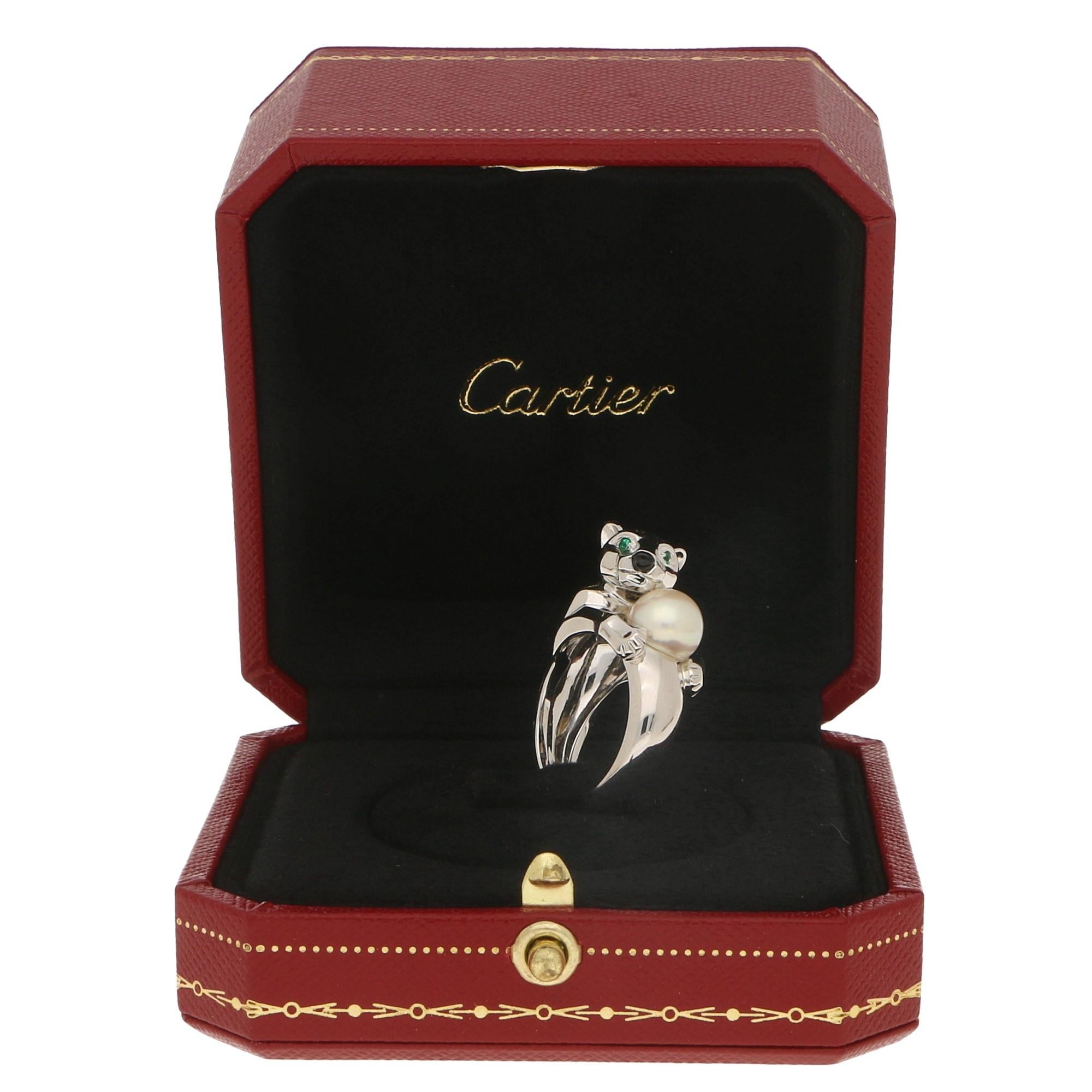 cartier panthere pearl ring