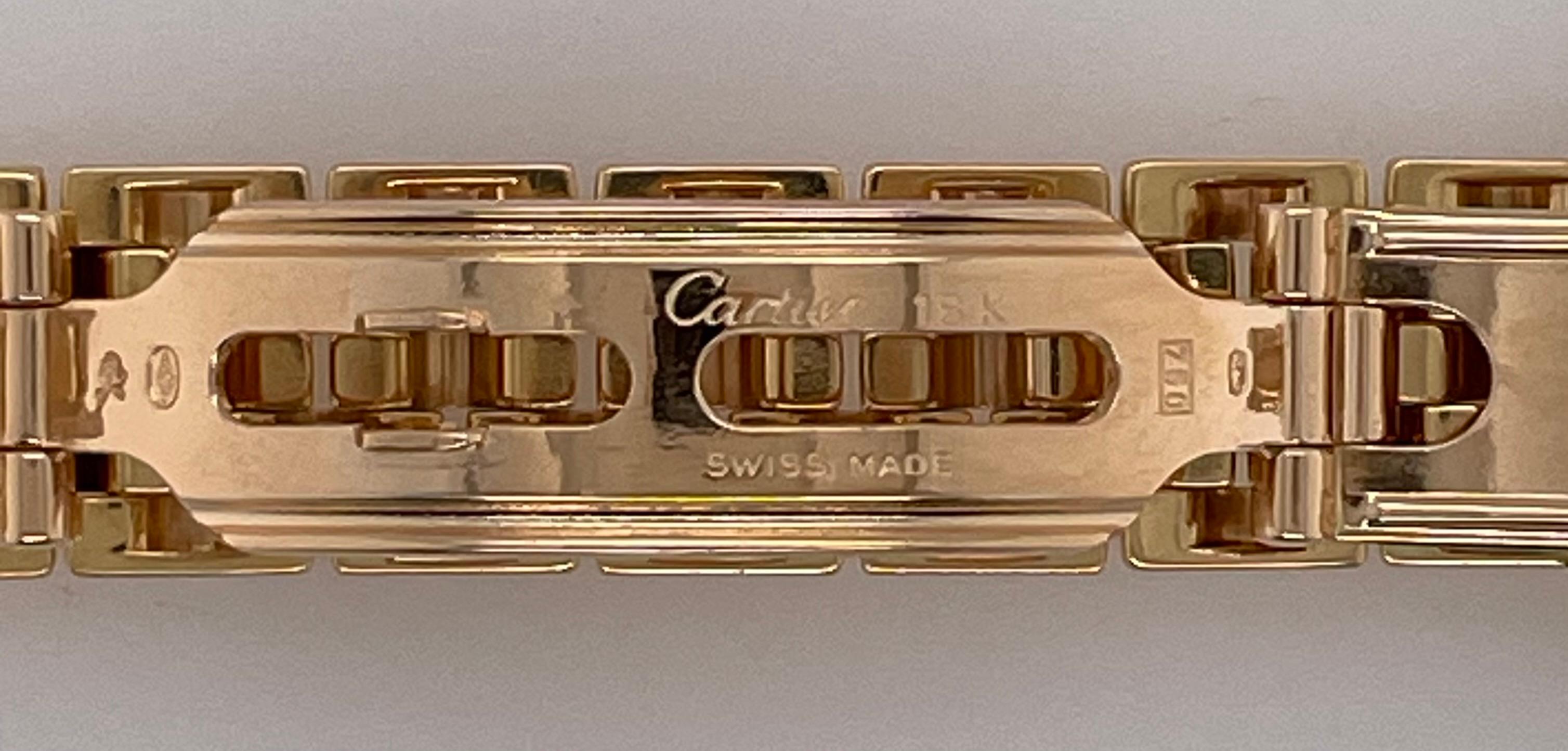 Panthère de Cartier Damenuhr, doppeltes Diamantgesicht, Vintage, 18Kt Gelbgold im Angebot 4