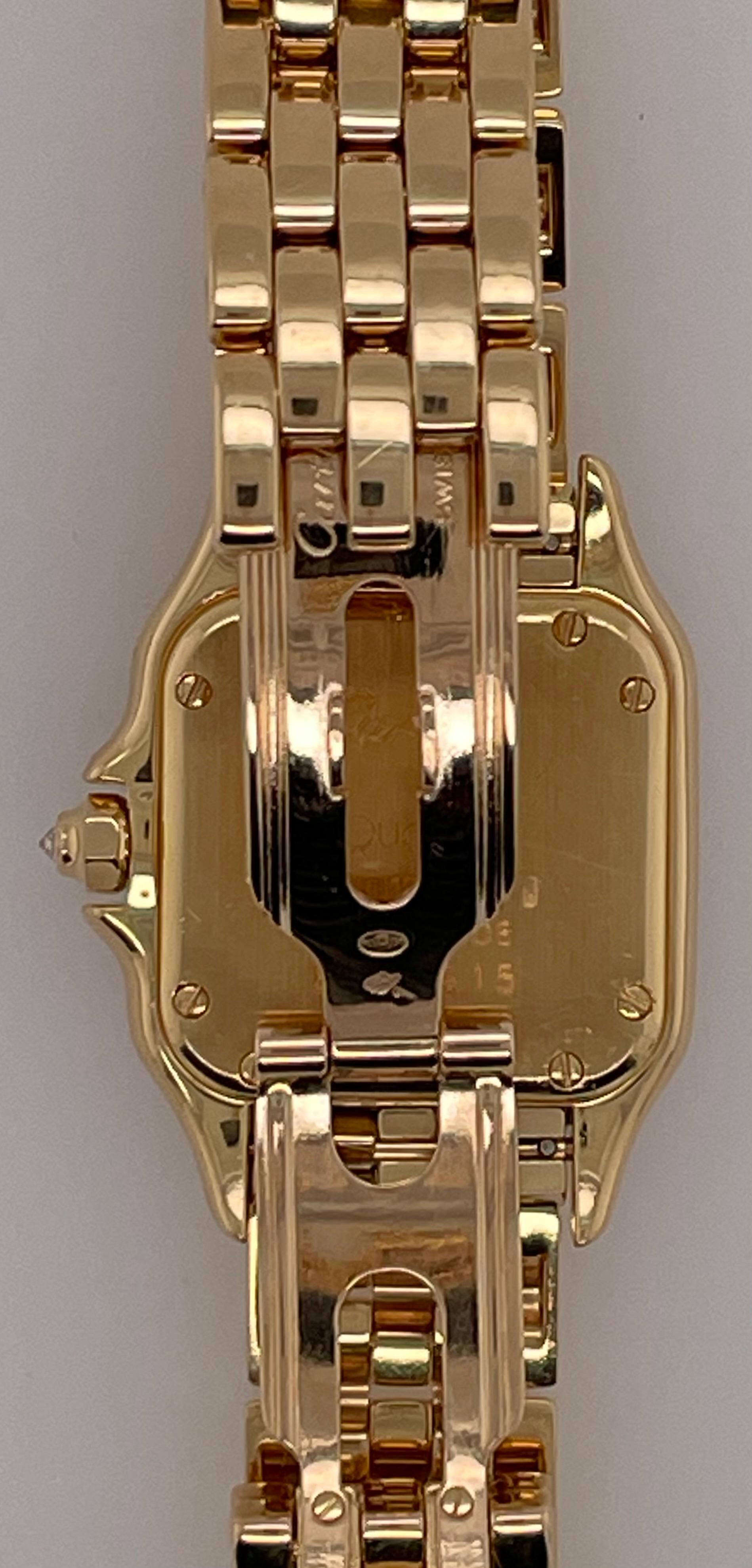 Panthère de Cartier Damenuhr, doppeltes Diamantgesicht, Vintage, 18Kt Gelbgold im Angebot 5