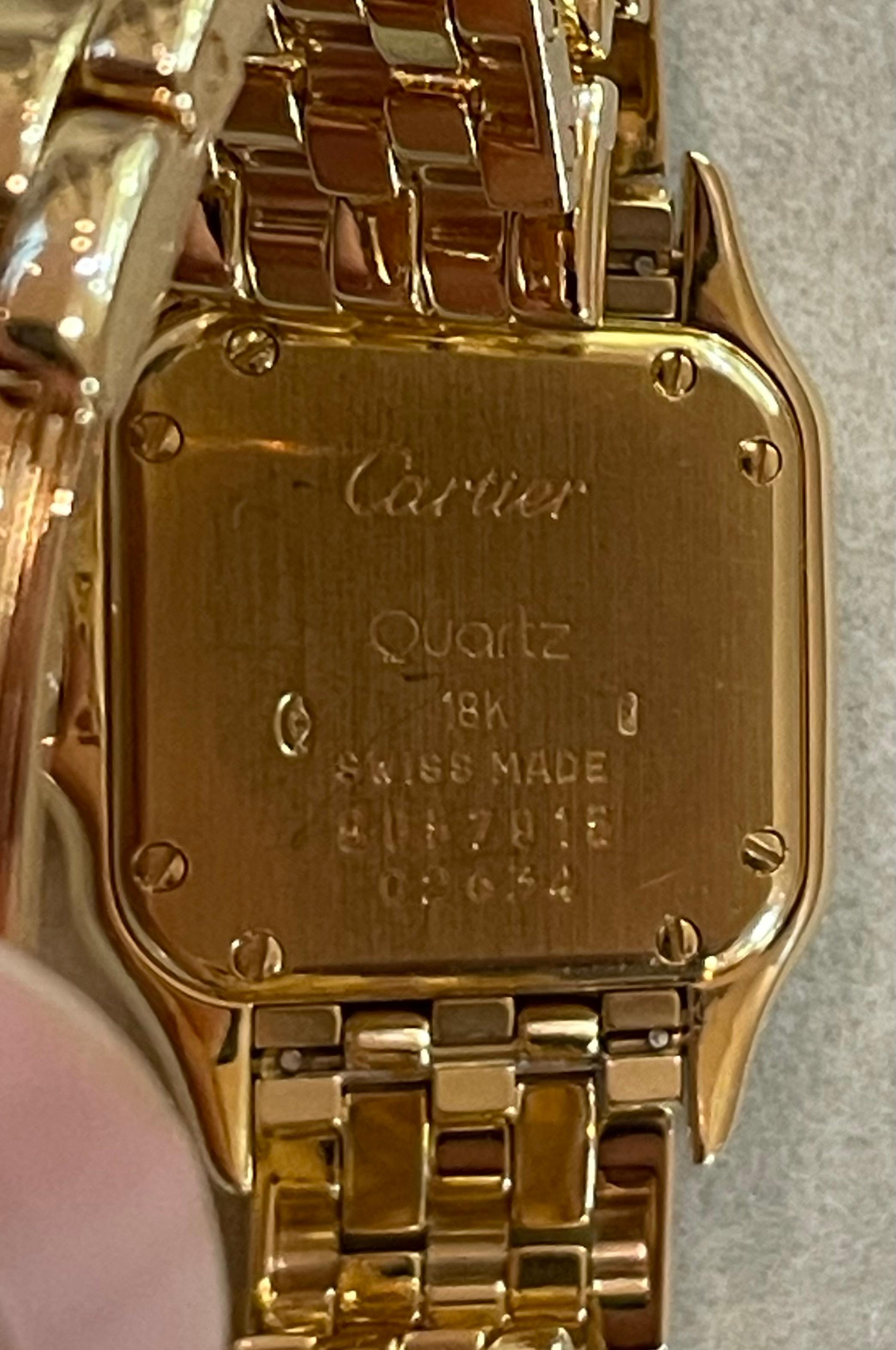 Panthère de Cartier Damenuhr, doppeltes Diamantgesicht, Vintage, 18Kt Gelbgold im Angebot 2