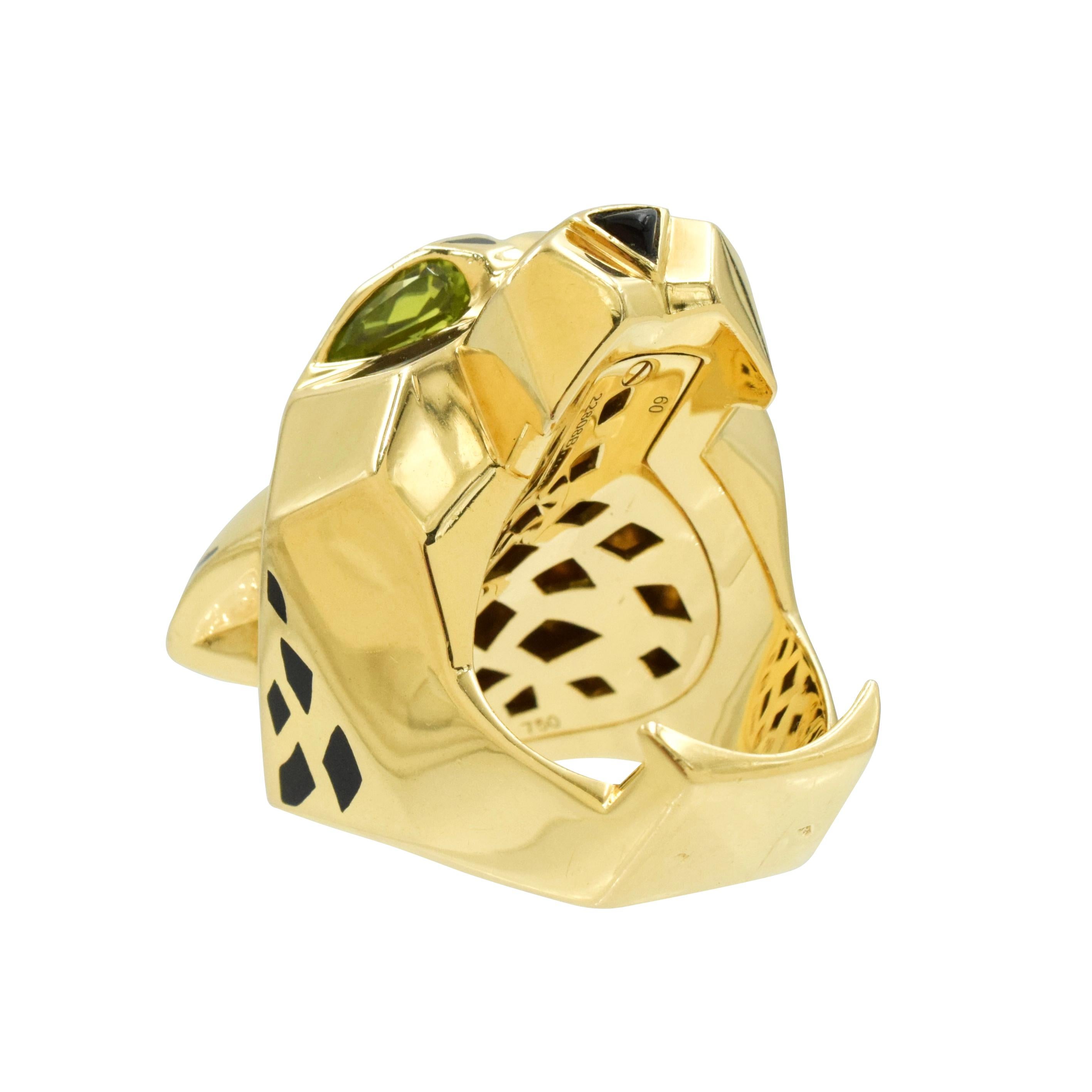 Round Cut Panthère De Cartier Large Ring in 18k Yellow Gold