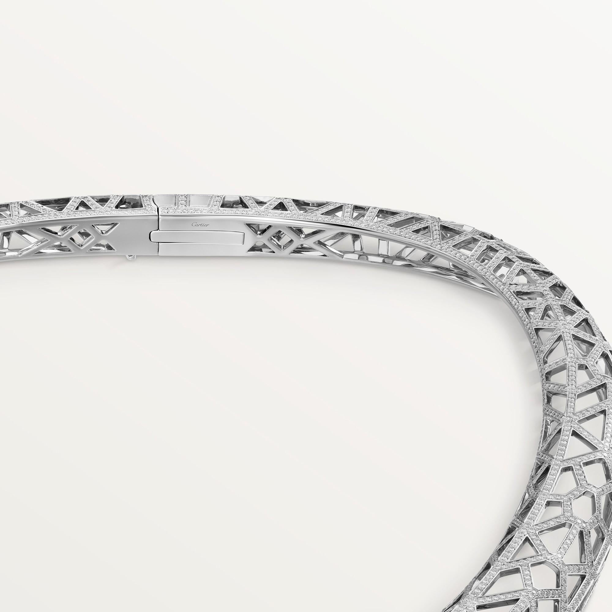 Panthère de Cartier Halskette  19ct Diamanten und Smaragde mit Box und Papieren für Damen oder Herren im Angebot