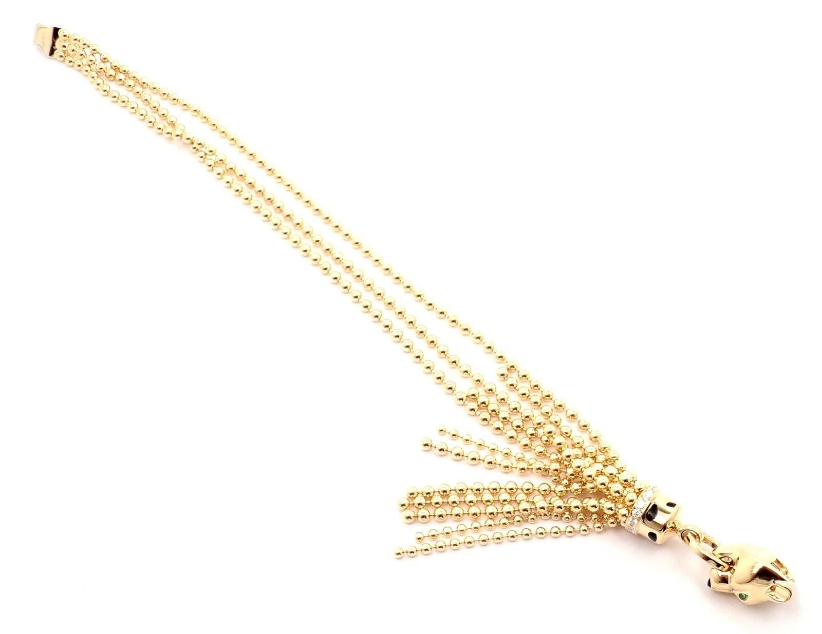 Cartier Bracelet panthère en or jaune avec diamants, tsavorites et onyx Unisexe en vente