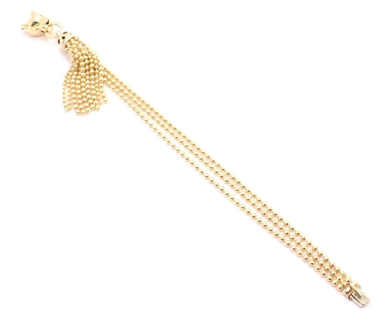 Cartier Bracelet panthère en or jaune avec diamants, tsavorites et onyx en vente 2