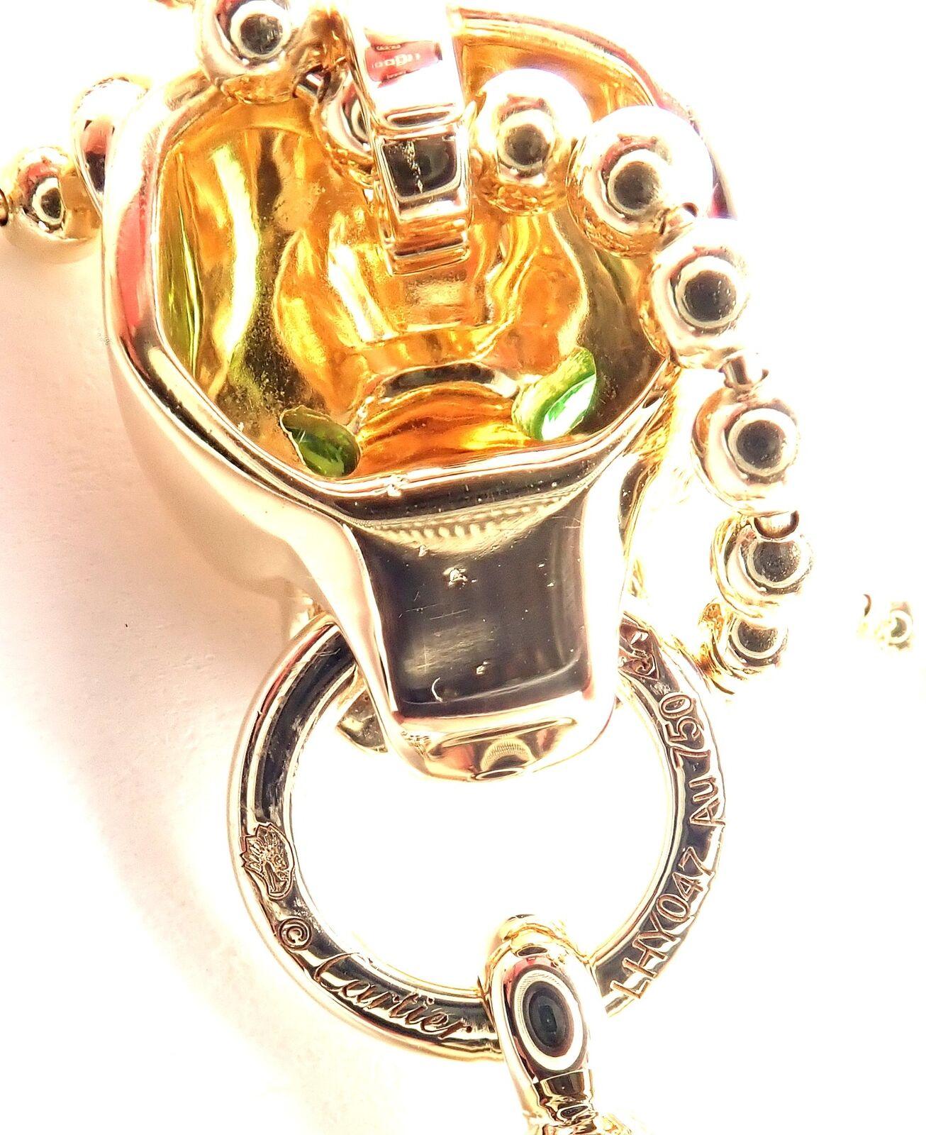 Panthere De Cartier Halskette aus Gelbgold mit Panther-Diamant und Tsavorit 5