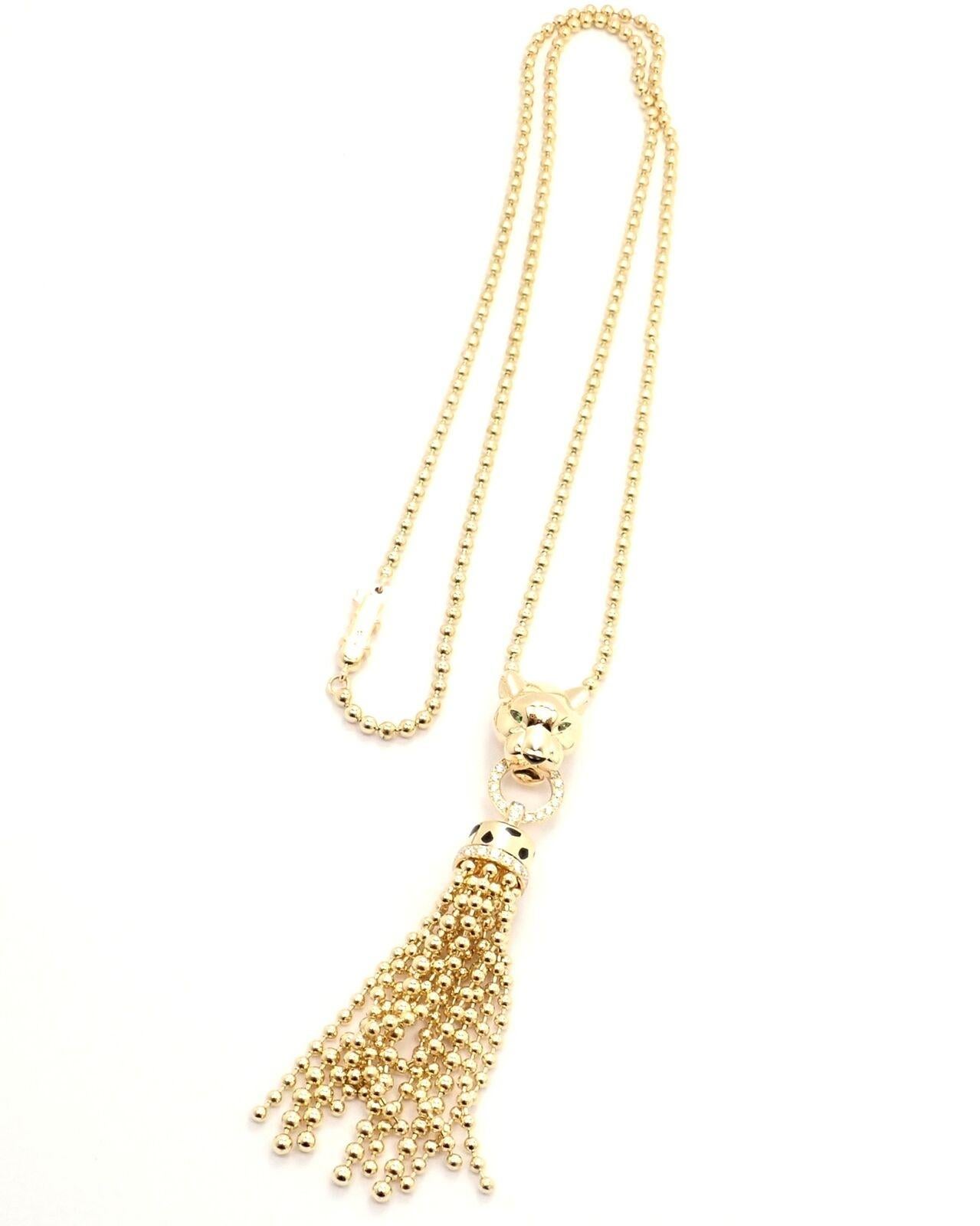 Panthere De Cartier Halskette aus Gelbgold mit Panther-Diamant und Tsavorit 6
