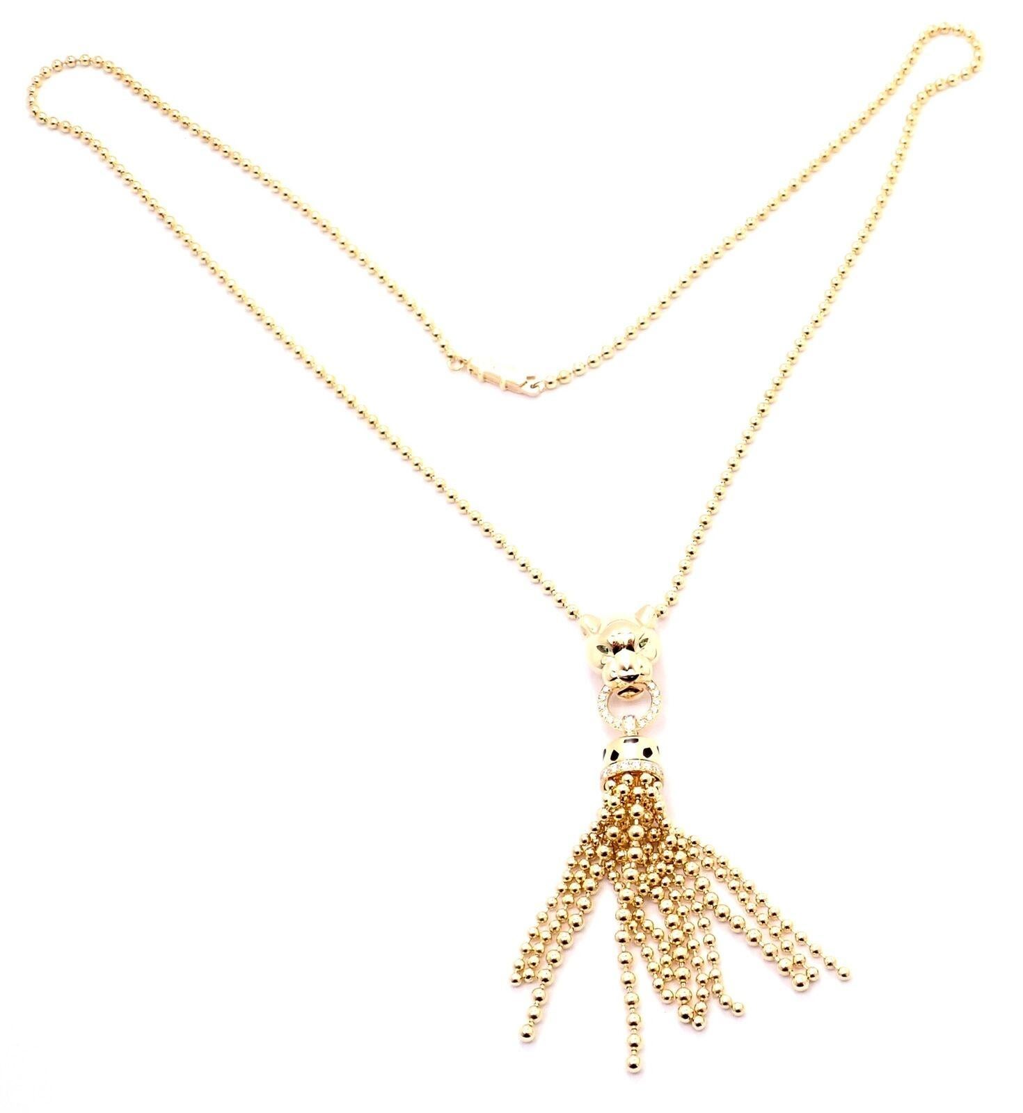Panthere De Cartier Halskette aus Gelbgold mit Panther-Diamant und Tsavorit 7